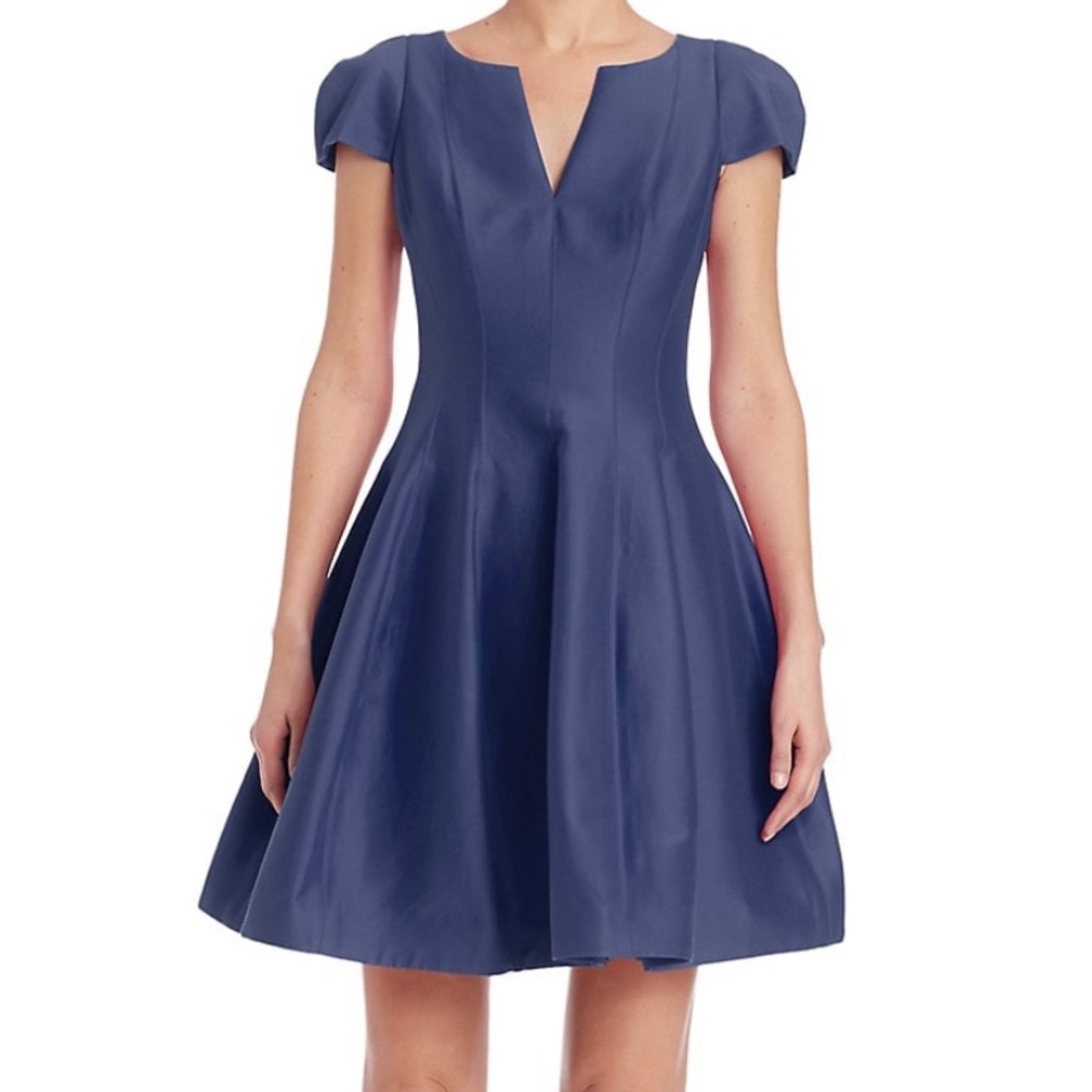 Halston Heritage Cap-Sleeve Sateen Dress Size 4